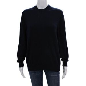 NN07 Womens Wool Long Sleeve Round Neck Knitted Sweater Blue Size M